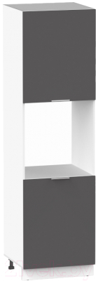 Шкаф-пенал кухонный Интермебель Микс Топ П 2140-4-600 (графит серый)
