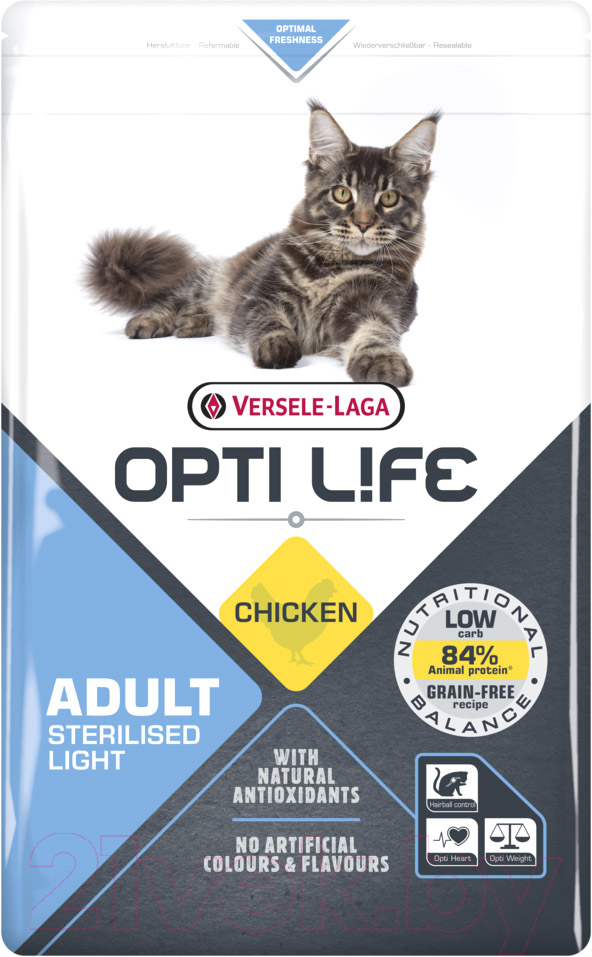 Сухой корм для кошек Opti Life Для стерилизованных кошек, курица / 441321