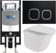 Унитаз подвесной с инсталляцией WeltWasser Amberg 497 + Telbach 004 GL-WT + Amberg RD-BL - 