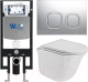 Унитаз подвесной с инсталляцией WeltWasser Amberg 497 + Telbach 004 GL-WT + Amberg RD-MT CR - 