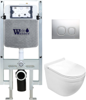 

Унитаз подвесной с инсталляцией WeltWasser, Amberg 497 ST+Heimbach 004 GL-WT+ Amberg RD-MT CR
