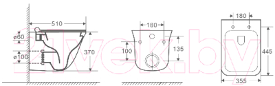 Унитаз подвесной с инсталляцией WeltWasser Amberg 506 + Rotbach 004 GL-WT + Amberg RD-MT CR