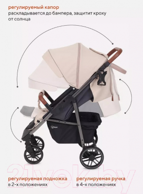 Детская прогулочная коляска Rant Vega 2023 / RA057 (бежевый)