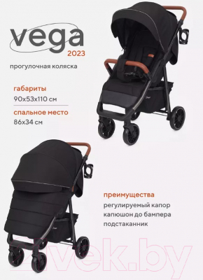 Детская прогулочная коляска Rant Vega 2023 / RA057 (черный)