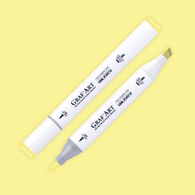 Маркер перманентный Малевичъ GrafArt Brush 190053 (лимонный светлый) - 
