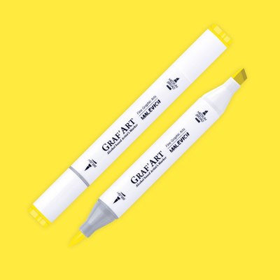 Маркер перманентный Малевичъ GrafArt Brush 190027 (желтый) - 