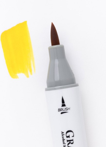 Маркер перманентный Малевичъ GrafArt Brush 190027 (желтый)