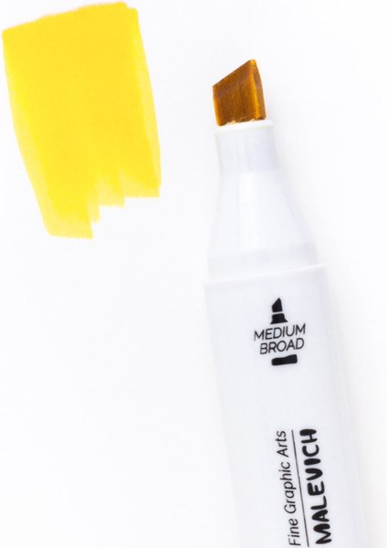 Маркер перманентный Малевичъ GrafArt Brush 190027 (желтый)