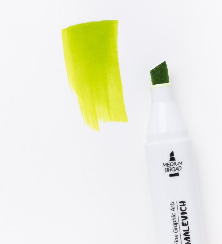 Маркер перманентный Малевичъ GrafArt Brush 190049 (лайм)