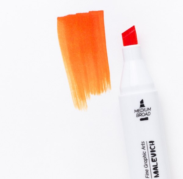 Маркер перманентный Малевичъ GrafArt Brush 190065 (оранжевый)