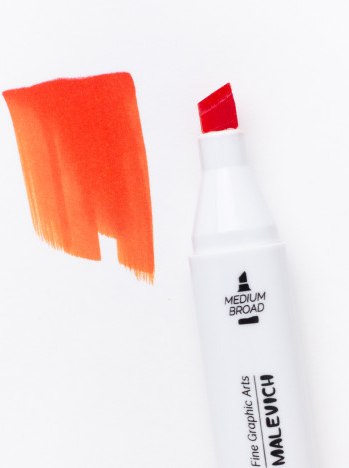 Маркер перманентный Малевичъ GrafArt Brush 190064 (оранжево-красный)