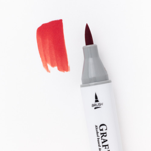 Маркер перманентный Малевичъ GrafArt Brush 190046 (красный светлый) — фото 4