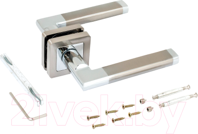 Изображение товара Ручка дверная Аллюр AL71 SN/CP (матовый никель/хром, B2B)