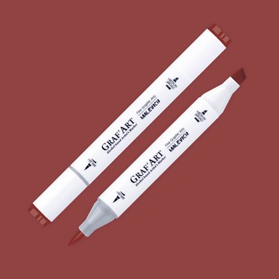 Маркер перманентный Малевичъ GrafArt Brush 190044 (красно-коричневый) - 