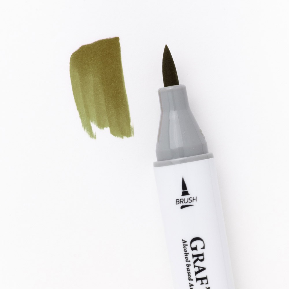 Маркер перманентный Малевичъ GrafArt Brush 190063 (оливковый) — фото 3