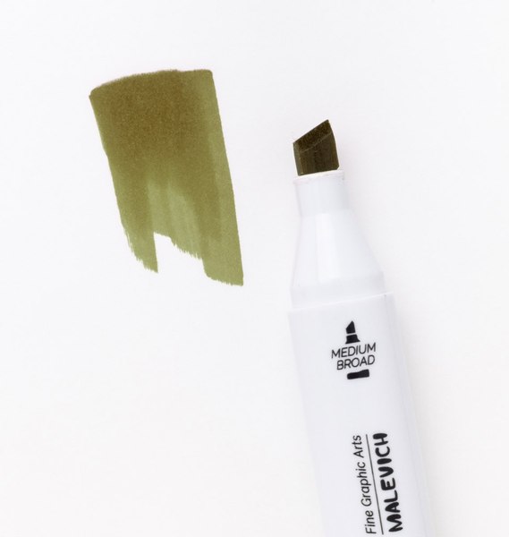 Маркер перманентный Малевичъ GrafArt Brush 190063 (оливковый)
