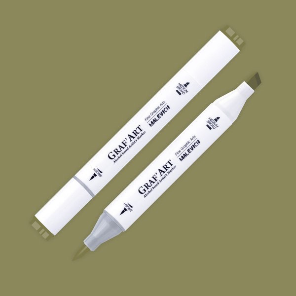 Маркер перманентный Малевичъ GrafArt Brush 190063 (оливковый)