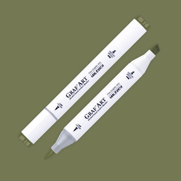 Маркер перманентный Малевичъ GrafArt Brush 190033 (зеленый природный)