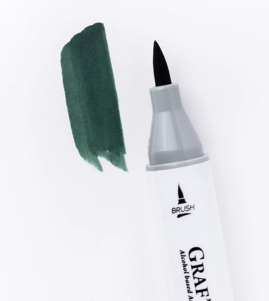 Маркер перманентный Малевичъ GrafArt Brush 190031 (зеленый папоротник)