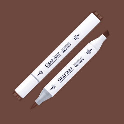 Маркер перманентный Малевичъ GrafArt Brush 190112 (умбра жженая) - 
