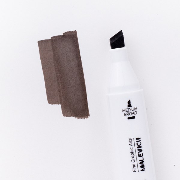 Маркер перманентный Малевичъ GrafArt Brush 190120 (черно-коричневый)