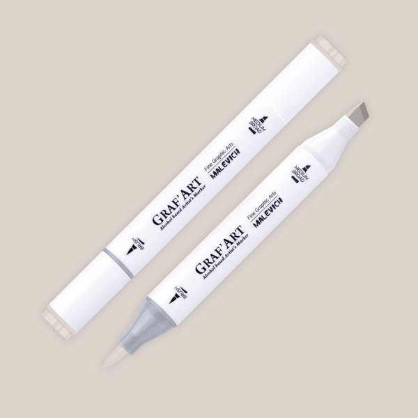 Маркер перманентный Малевичъ GrafArt Brush 190089 (серый теплый 1)