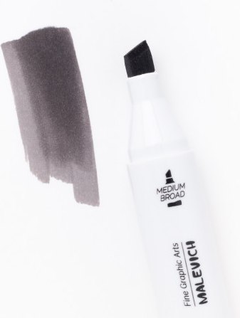 Маркер перманентный Малевичъ GrafArt Brush 190093 (серый теплый 7)