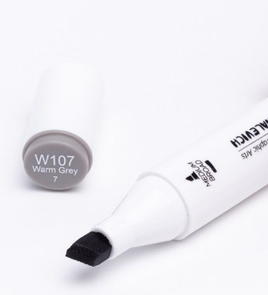 Маркер перманентный Малевичъ GrafArt Brush 190093 (серый теплый 7)