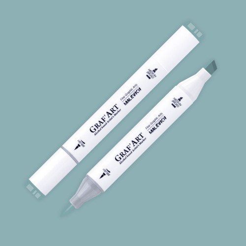 Маркер перманентный Малевичъ GrafArt Brush 190081 (серый бирюзовый)