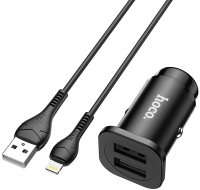 

Зарядное устройство автомобильное Hoco, NZ4 + кабель Lightning