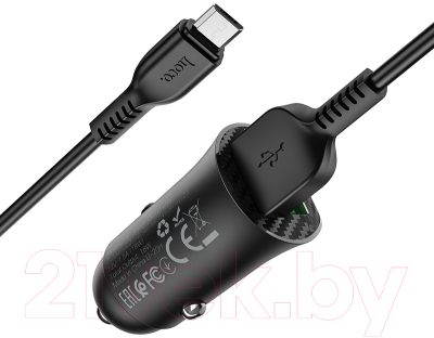 Зарядное устройство автомобильное Hoco Z39 + кабель Micro (черный)
