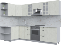 Кухонный гарнитур Интерлиния Берес 1.5x2.9 левая (дуб снежный/серый каспий) - 