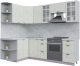 Кухонный гарнитур Интерлиния Берес 1.5x2.4 левая (дуб снежный/серый каспий) - 