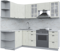 Кухонный гарнитур Интерлиния Берес 1.5x2.3 левая (дуб снежный/серый каспий) - 