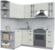 Кухонный гарнитур Интерлиния Берес 1.5x2.1 левая (дуб снежный/серый каспий) - 