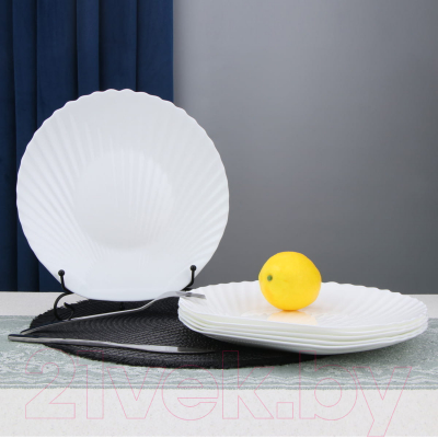 Набор тарелок Arya Shell / 8680943224132 (6шт, белый)