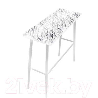 Консольный столик Древпром М111 ДП1-03-02 80x30x77 (мрамор белый/белый матовый)
