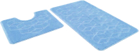 Набор ковриков для ванной и туалета Shahintex РР 60x100/60x50 (002-голубой) - 