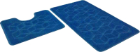 Набор ковриков для ванной и туалета Shahintex РР 60x100/60x50 (002-темно-синий) - 
