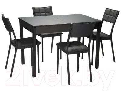 Обеденный стол Древпром М81 Бристоль ДП1-03-03 110-140x68 (темно-серый/графит)