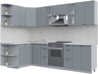 Кухонный гарнитур Интерлиния Берес 1.5x2.8 левая (дуб серый/опал светлый) - 