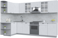 Кухонный гарнитур Интерлиния Берес 1.5x3.1 левая (дуб полярный/серый каспий) - 