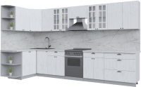 Кухонный гарнитур Интерлиния Берес 1.5x3.6 левая (дуб полярный/серый каспий) - 