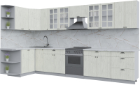 Готовая кухня Интерлиния Берес 1.5x3.7 левая (дуб снежный/серый каспий) - 