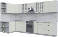 Кухонный гарнитур Интерлиния Берес 1.5x3.5 левая (дуб снежный/серый каспий) - 
