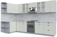 Кухонный гарнитур Интерлиния Берес 1.5x3.3 левая (дуб снежный/серый каспий) - 