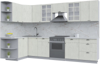 Готовая кухня Интерлиния Берес 1.5x3.2 левая (дуб снежный/серый каспий) - 
