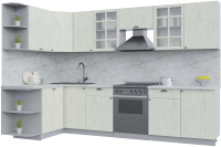 Кухонный гарнитур Интерлиния Берес 1.5x3.1 левая (дуб снежный/серый каспий) - 