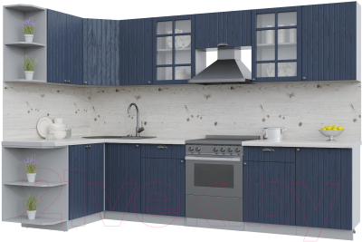 Готовая кухня Интерлиния Берес 1.5x3.1 левая (дуб королевский/бискайская сосна)