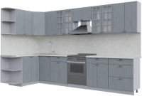 Кухонный гарнитур Интерлиния Берес 1.5x3.4 левая (дуб серый/опал светлый) - 